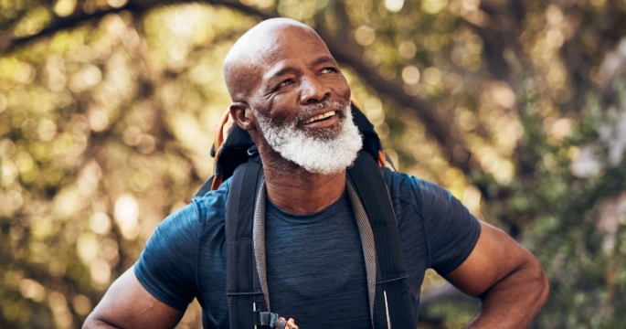 mature man hiking