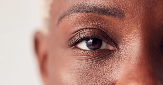 close up of a womans face