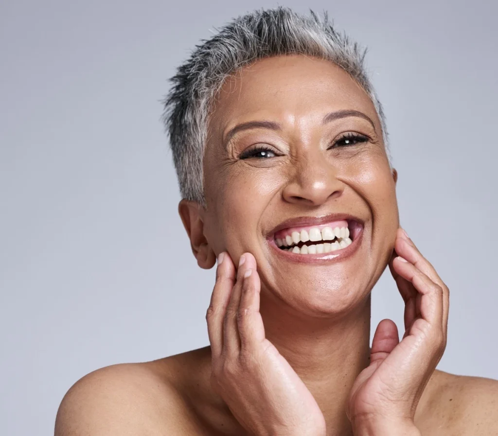 confident mature woman with botox