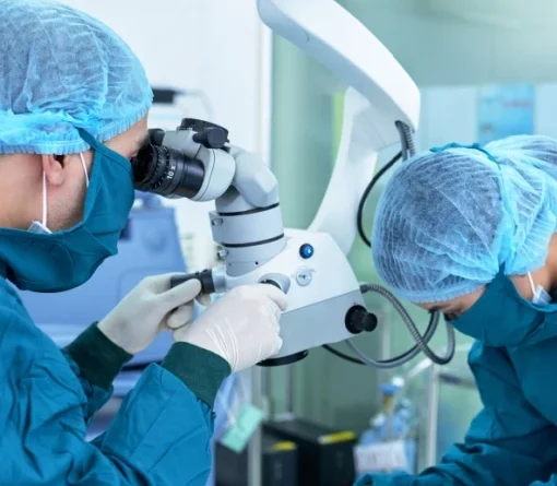 surgeons performing cataract surgery